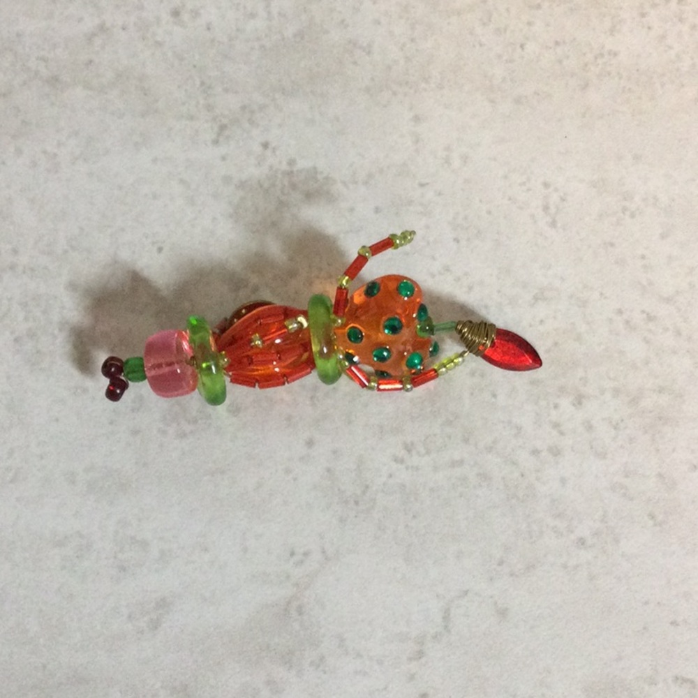 Artisan colorful glass bug brooch/pin
